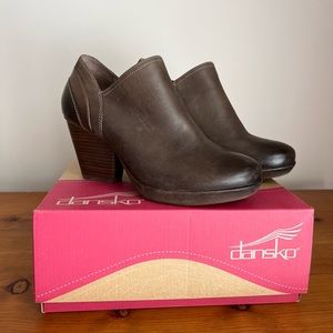 Dansko Heeled Booties Marcia Burnished Nubuck